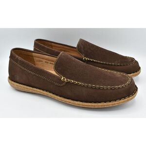 Born Men\'s Caleb Brown Leather Slip-On Loafers Comfort Casual Size 12 Born Caleb Leather Moc Loafer Driving Shoes VCJA25 Brown  main image 3